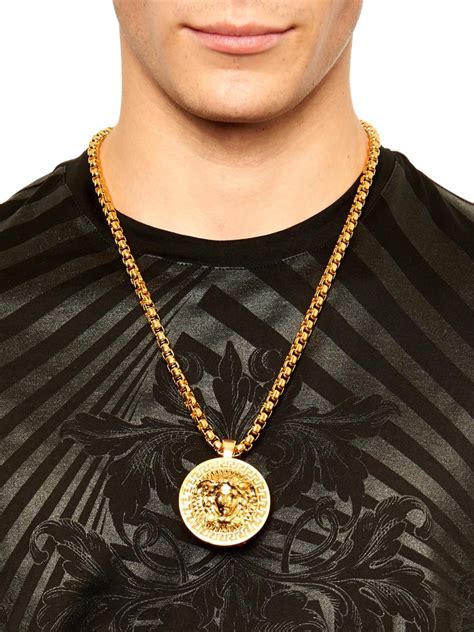 versace necklace mens price|Versace gold necklace for men.